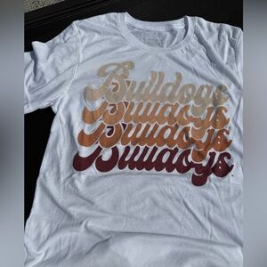 Bulldogs Graphic Tee in White and Multicolor